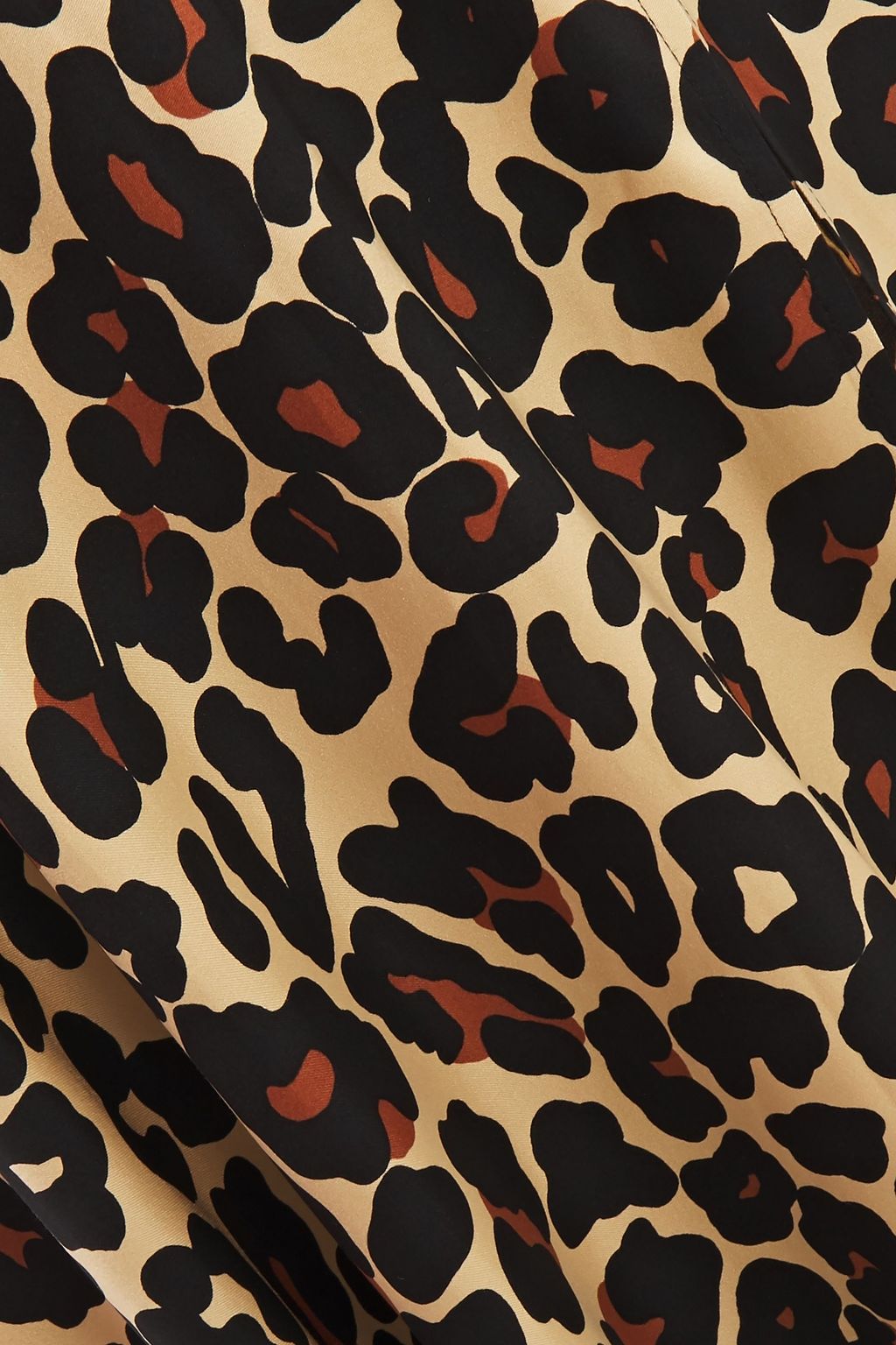 DE LA VALI Clara gathered leopard-print satin maxi dress