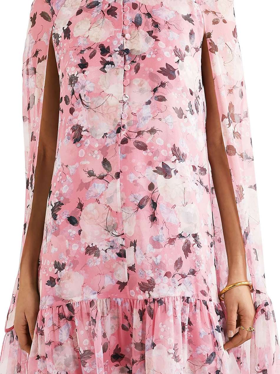 constantine cape-effect floral-print silk-chiffon mini dress