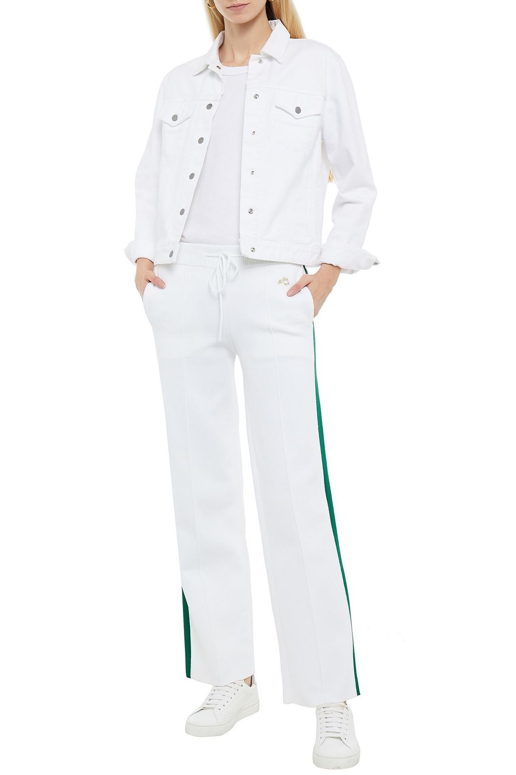 BELLA FREUD Missy embroidered stretch-knit straight-leg pants