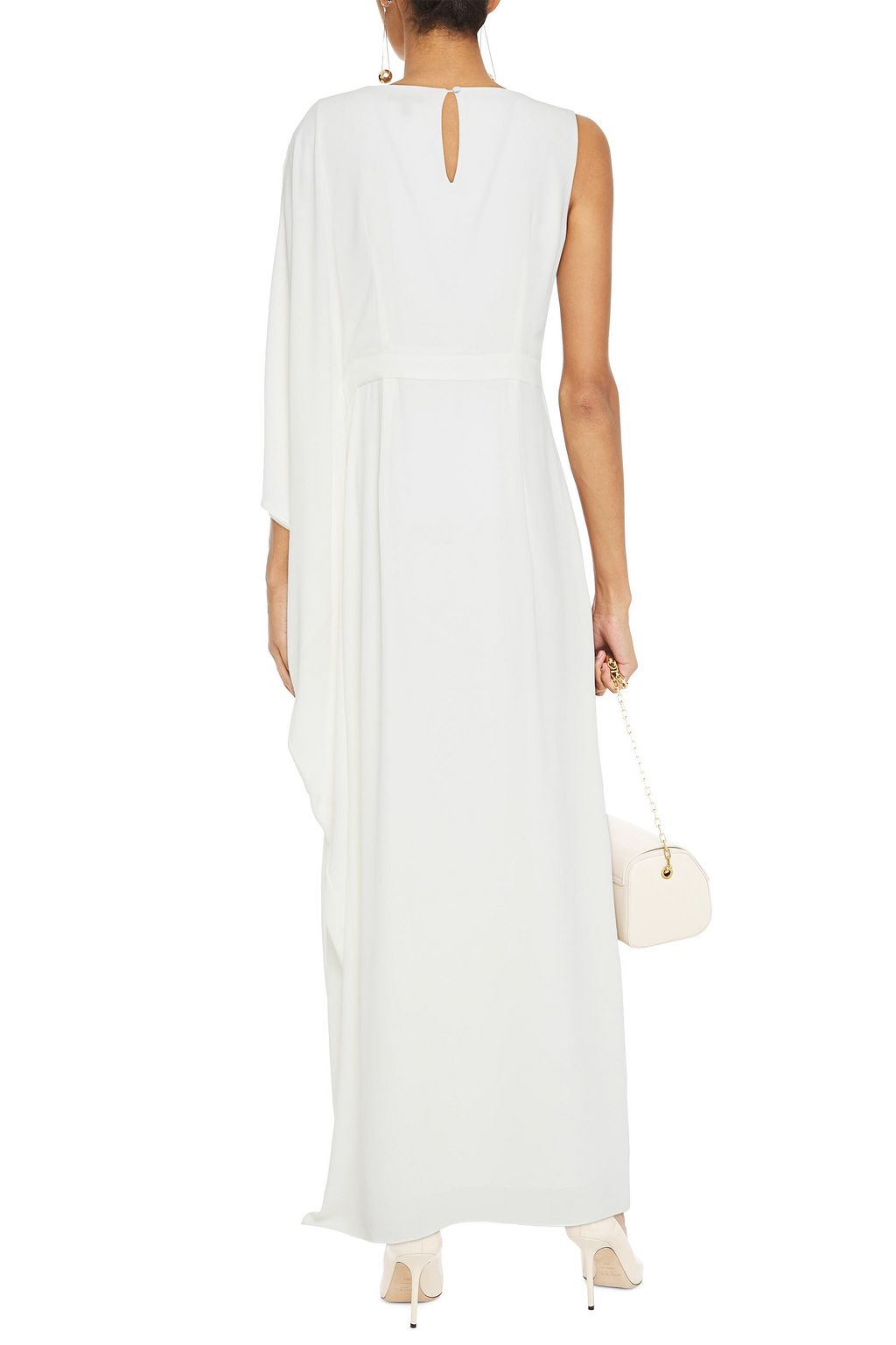 HALSTON Drapierte Robe aus Crêpe de Chine