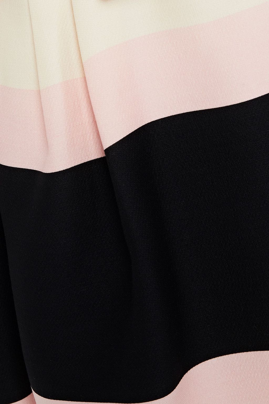 VALENTINO GARAVANI Belted striped wool and silk-blend crepe mini dress