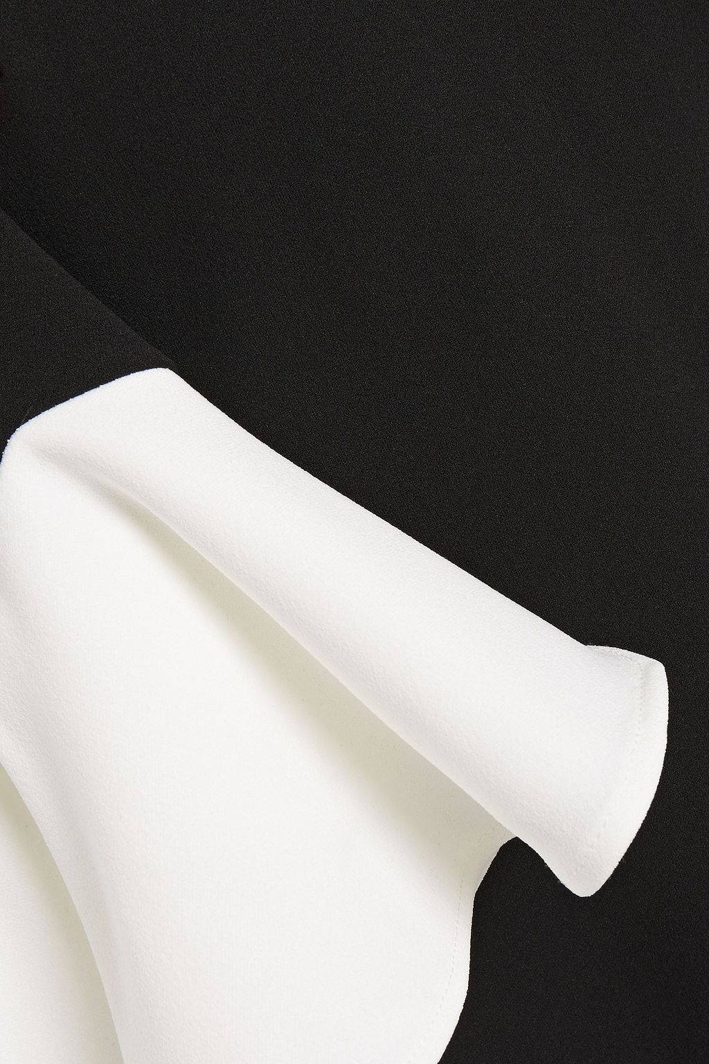 DKNY Ruffled two-tone stretch-crepe dress