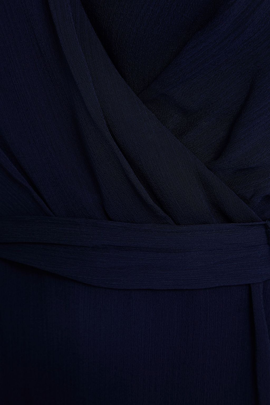 DKNY Asymmetric wrap-effect georgette midi dress