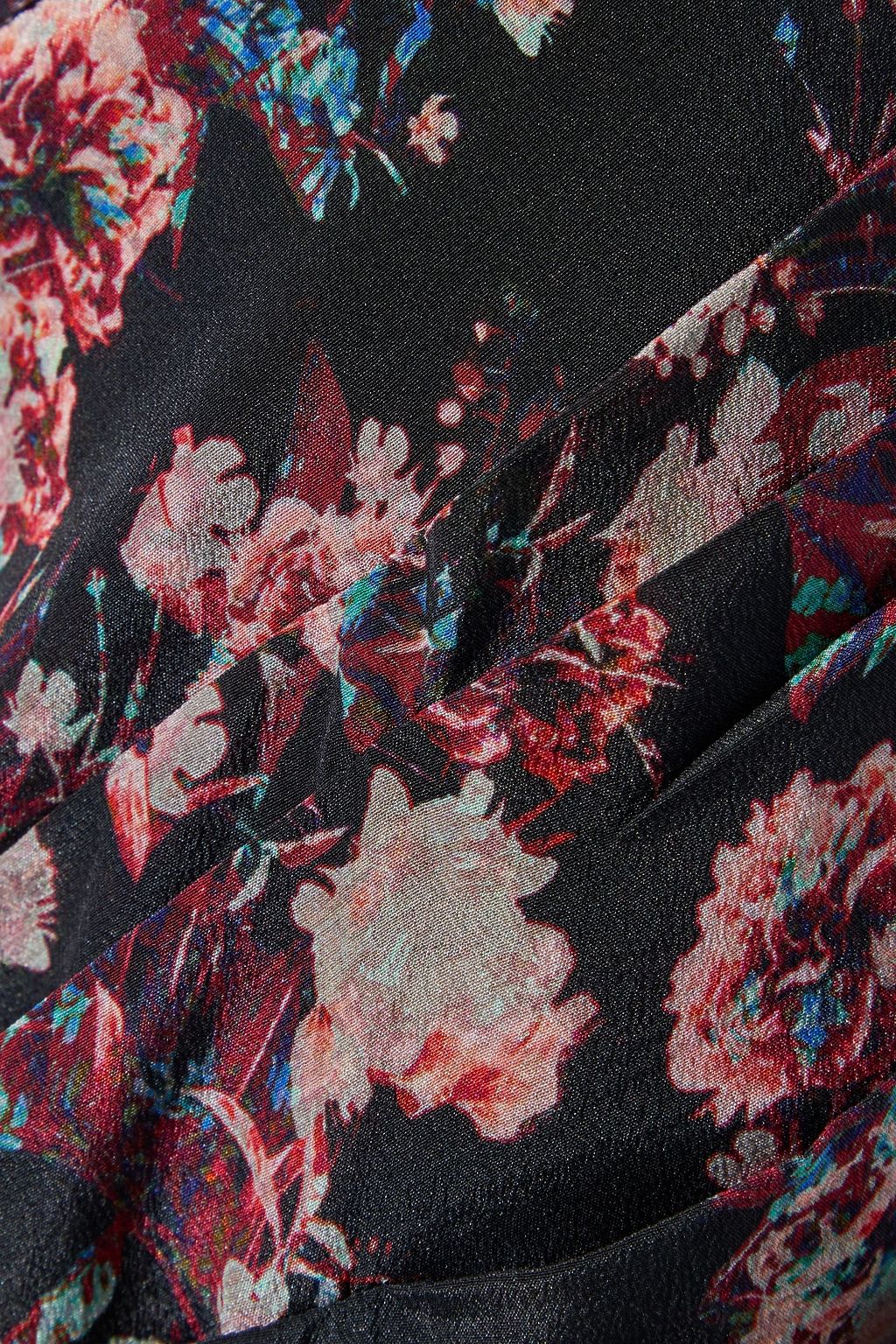 IRO Crono pleated floral-print silk crepe de chine mini skirt