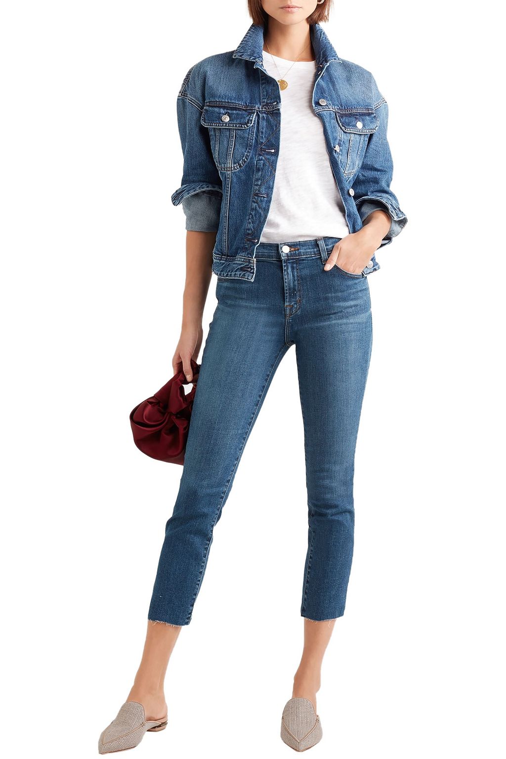 J BRAND Ruby cropped high-rise slim-leg jeans
