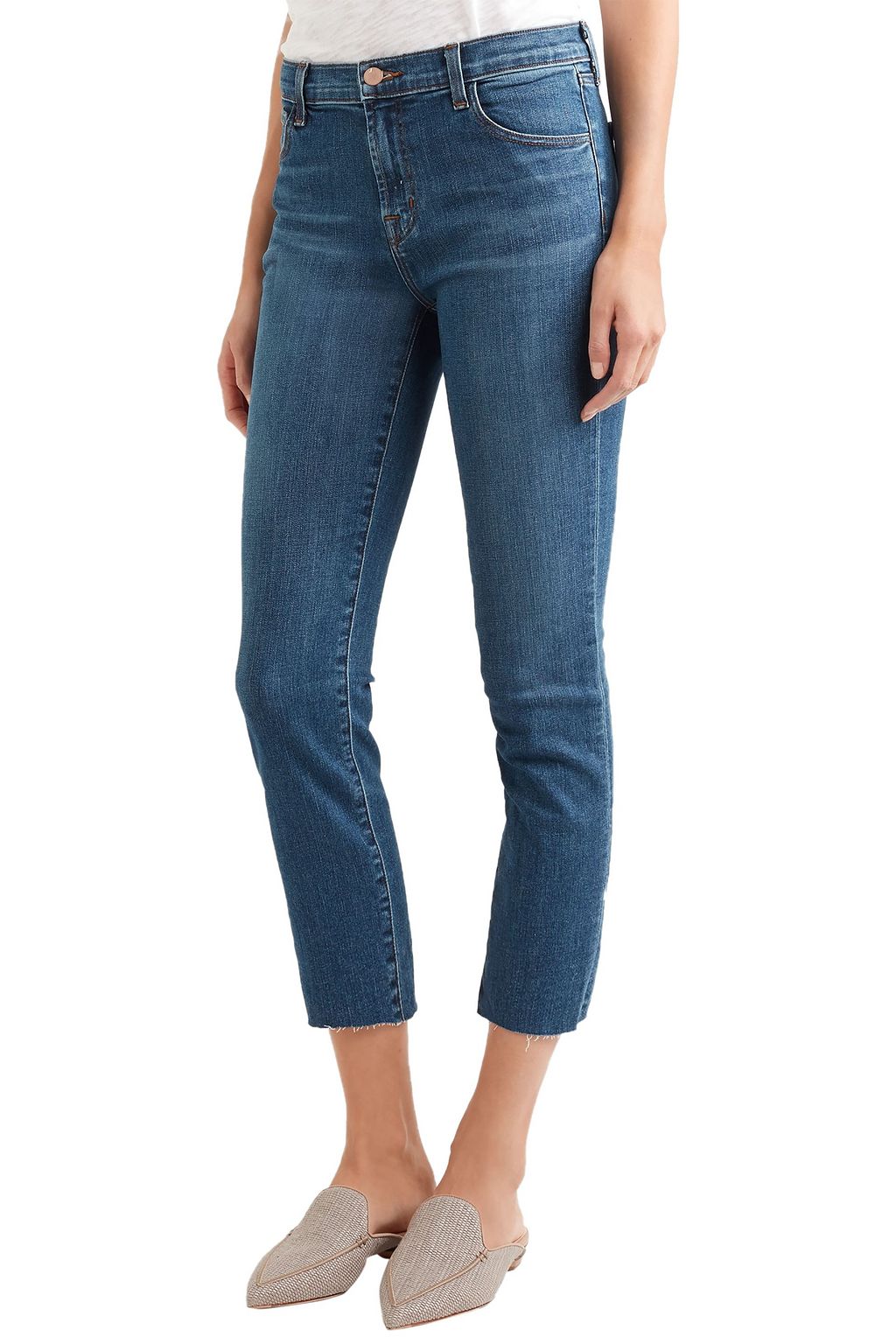 J BRAND Ruby cropped high-rise slim-leg jeans