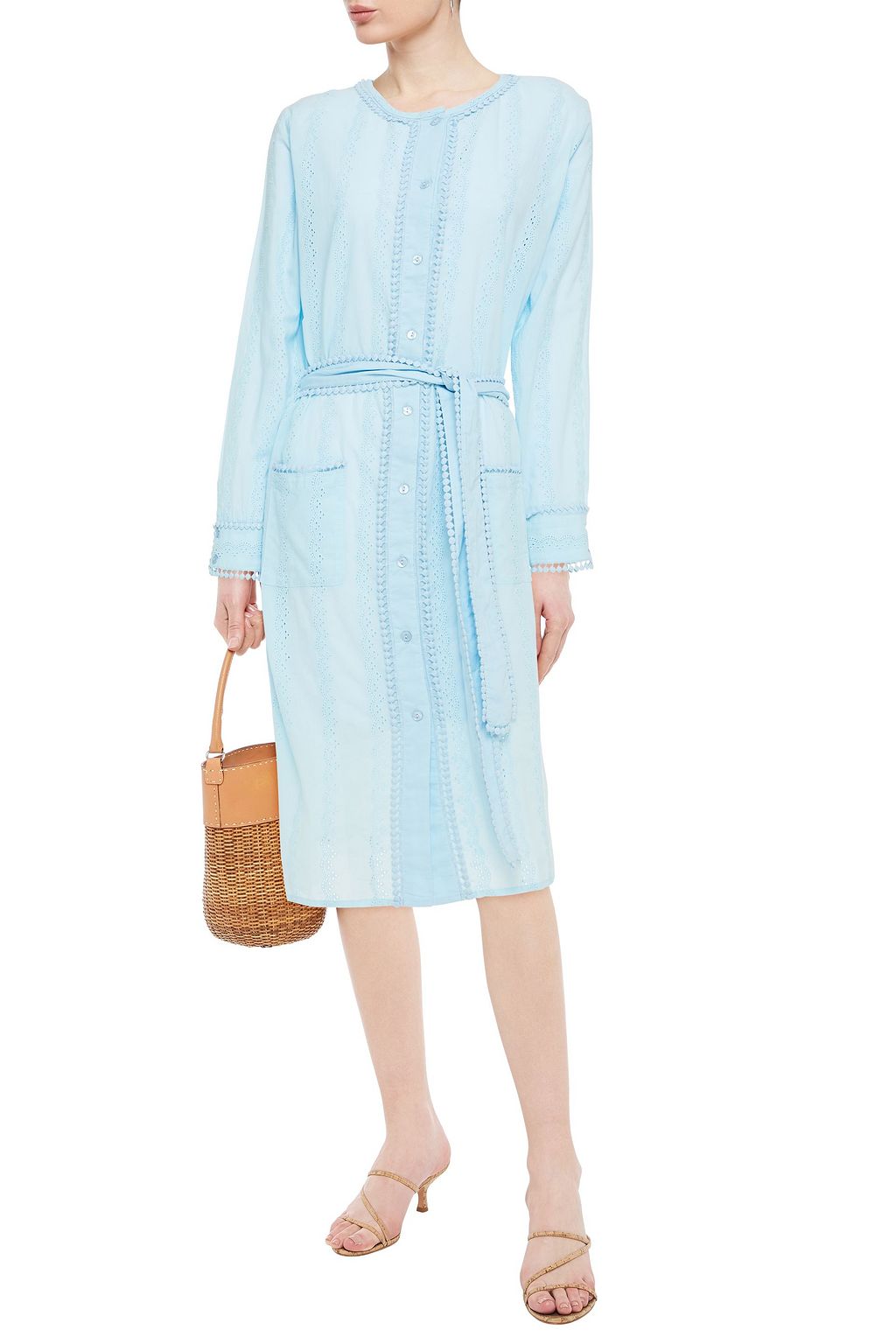 MELISSA ODABASH Patty belted broderie anglaise cotton dress
