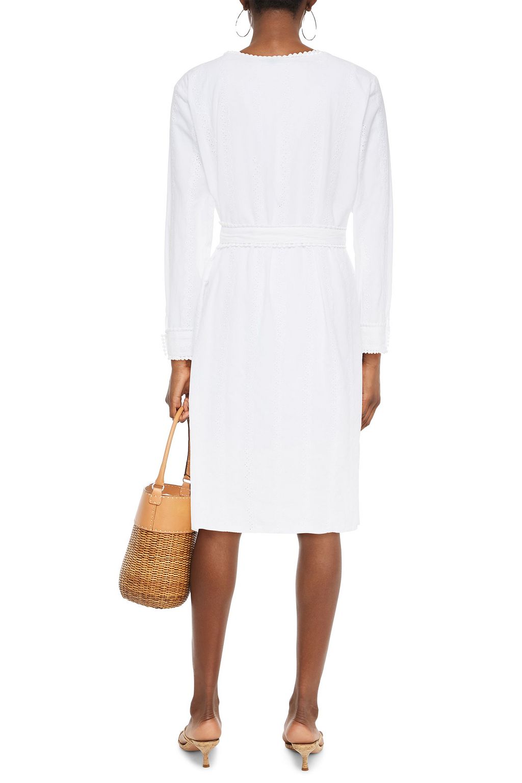 MELISSA ODABASH Patty belted broderie anglaise cotton dress