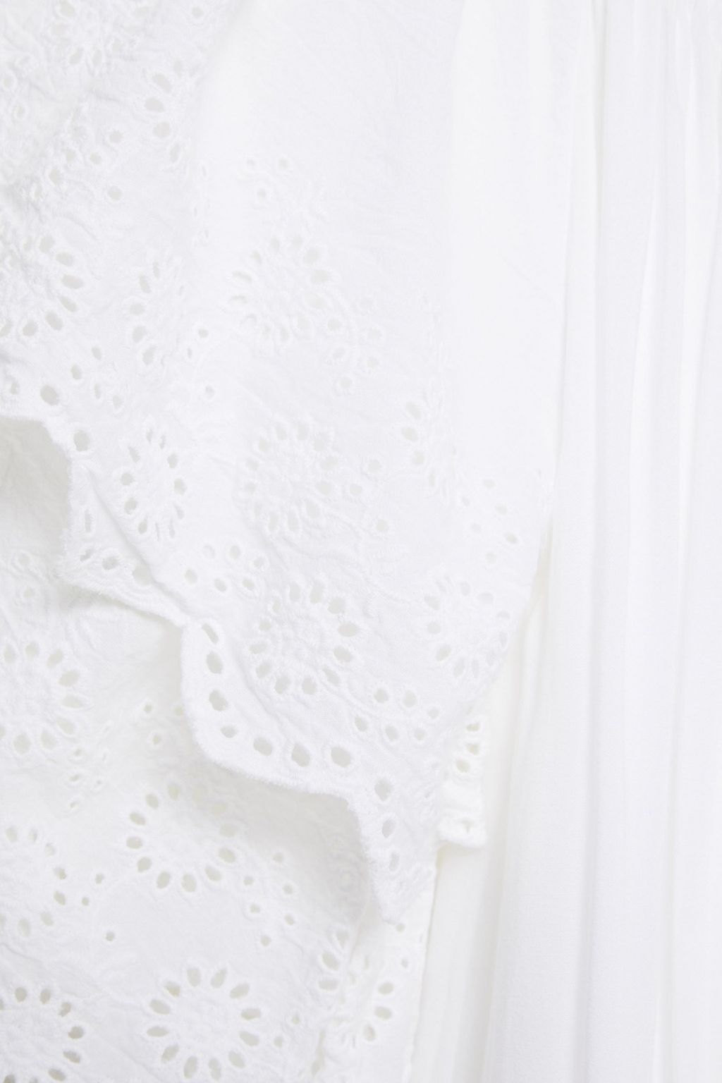 MELISSA ODABASH Dee tiered belted broderie anglaise voile midi dress