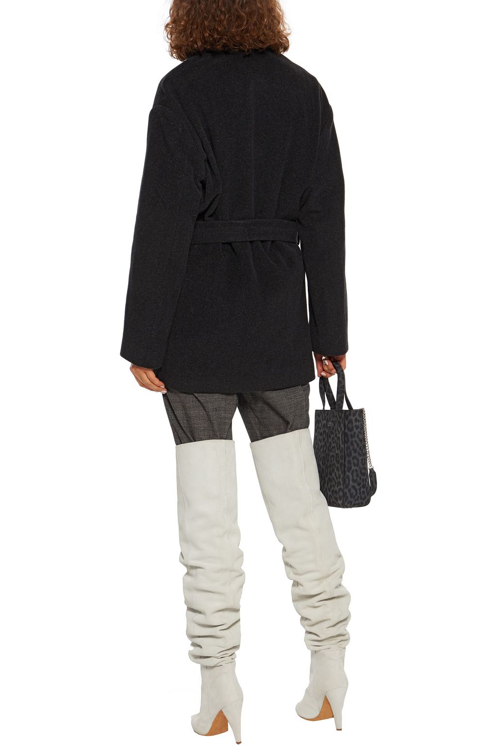 IRO Broadway belted herringbone wool-blend coat