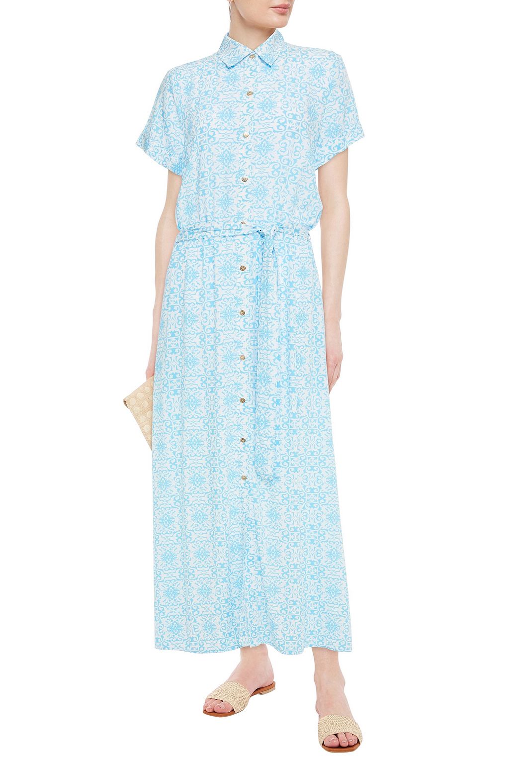 MELISSA ODABASH Naomi voile maxi shirt dress