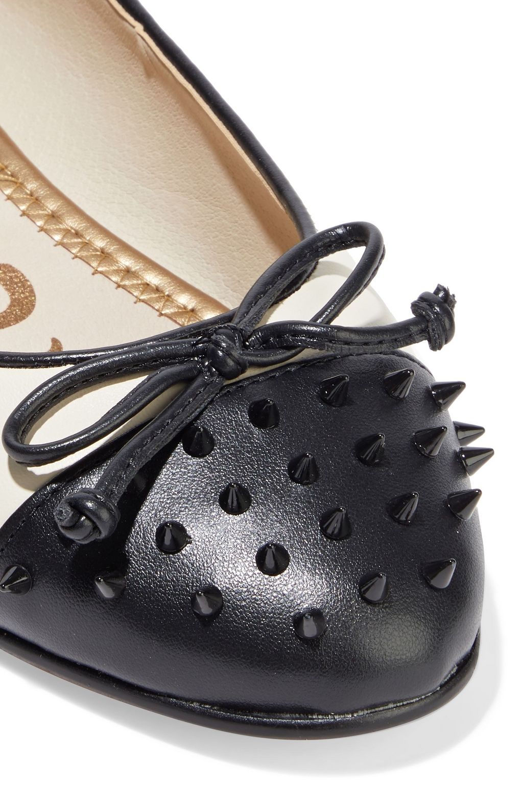 SAM EDELMAN Mirna spiked two-tone leather ballet flats