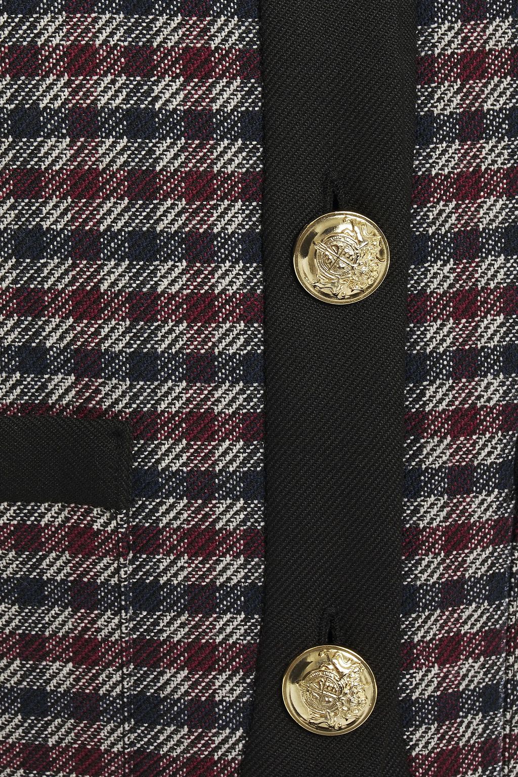 CLAUDIE PIERLOT Button-detailed gingham twill jacket