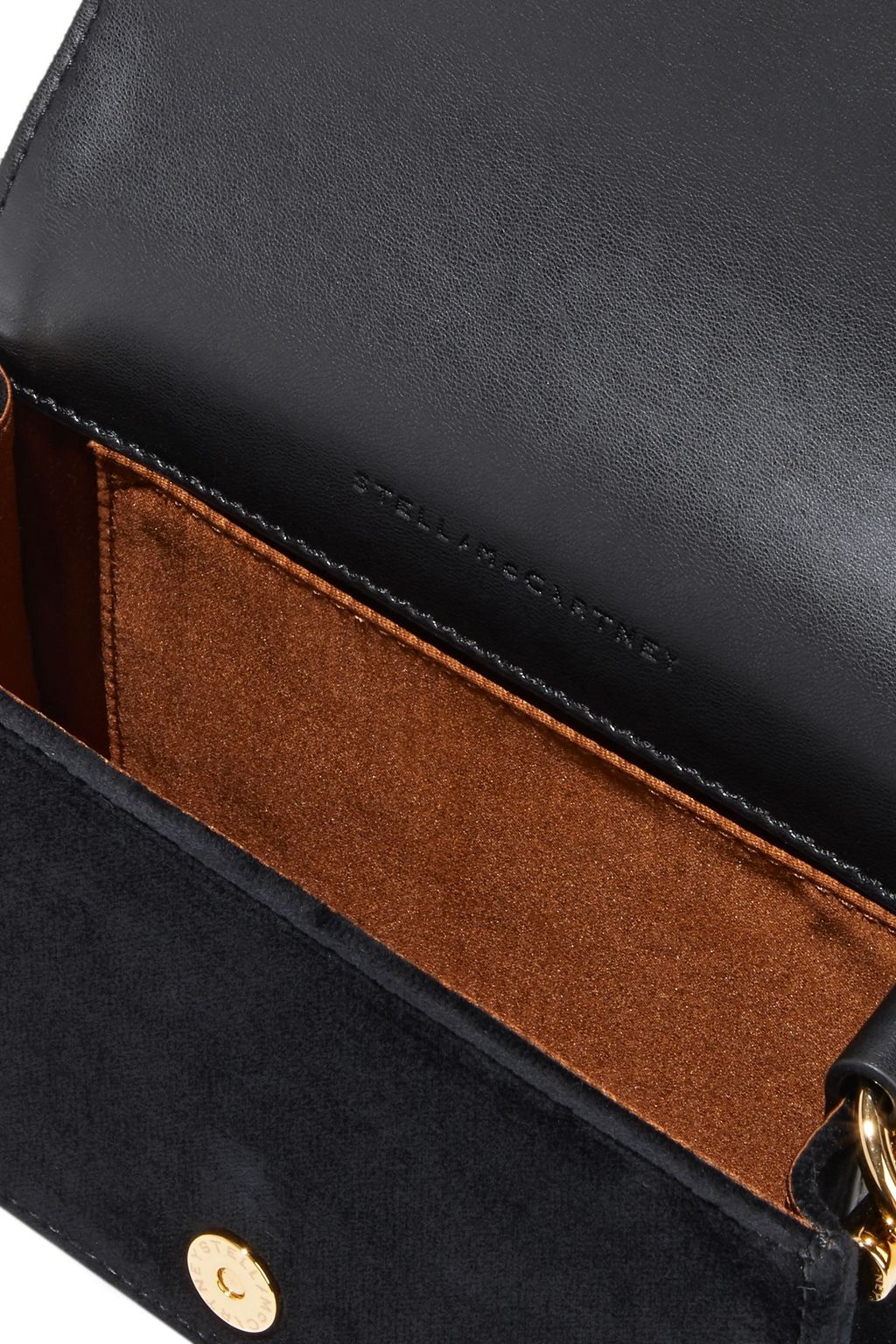 STELLA MCCARTNEY Crystal-embellished velvet shoulder bag