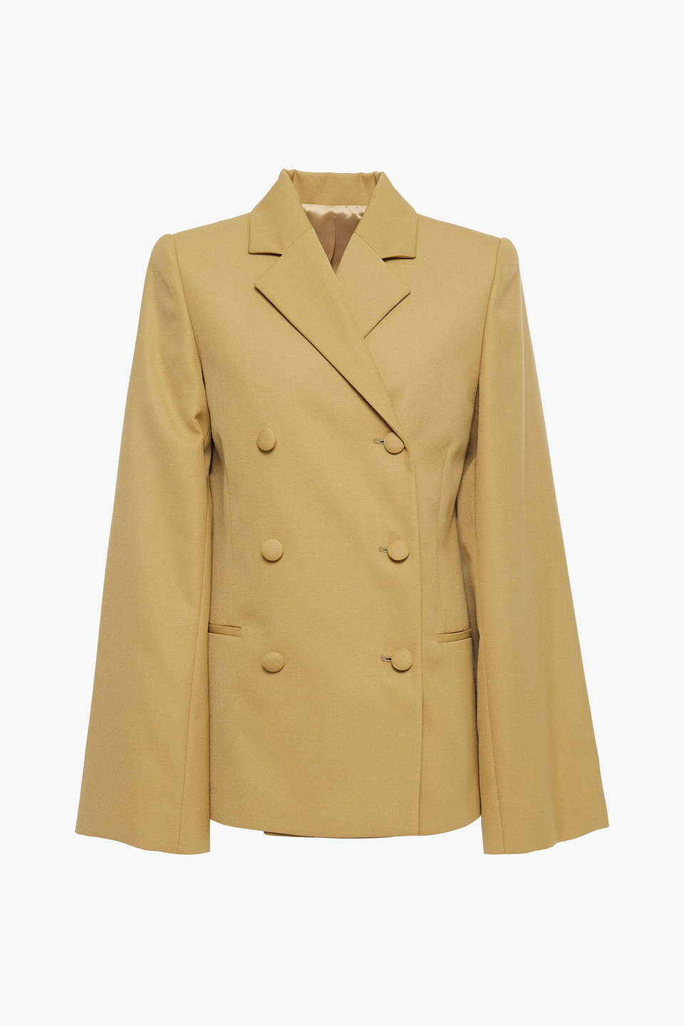 Totême Woman Matera Double-breasted Grain De Poudre Blazer Mustard Size L