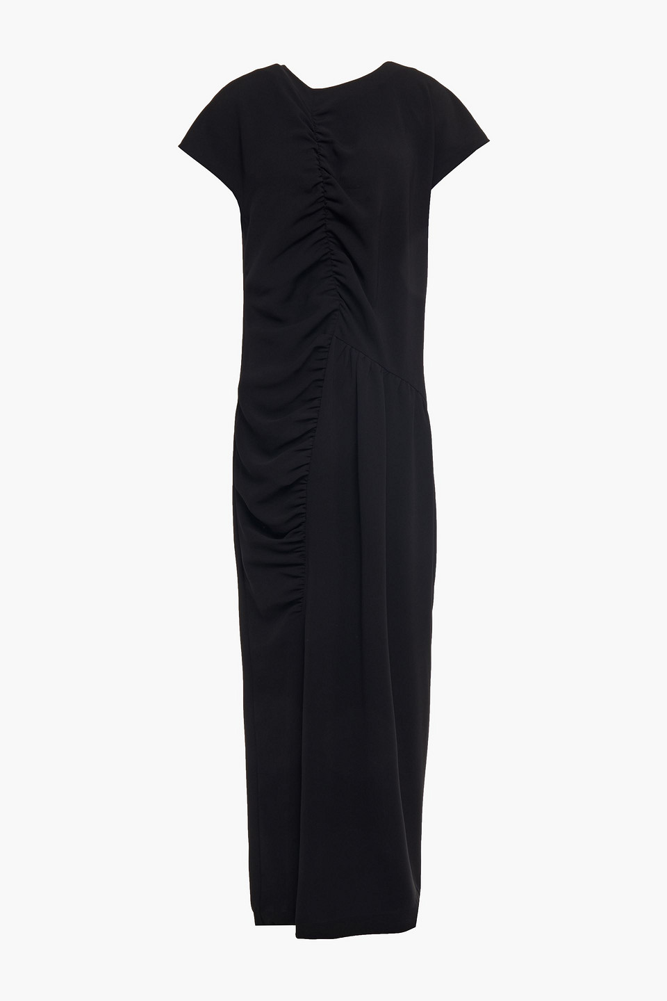 Totême Woman Calvello Ruched Crepe Maxi Dress Black Size XS