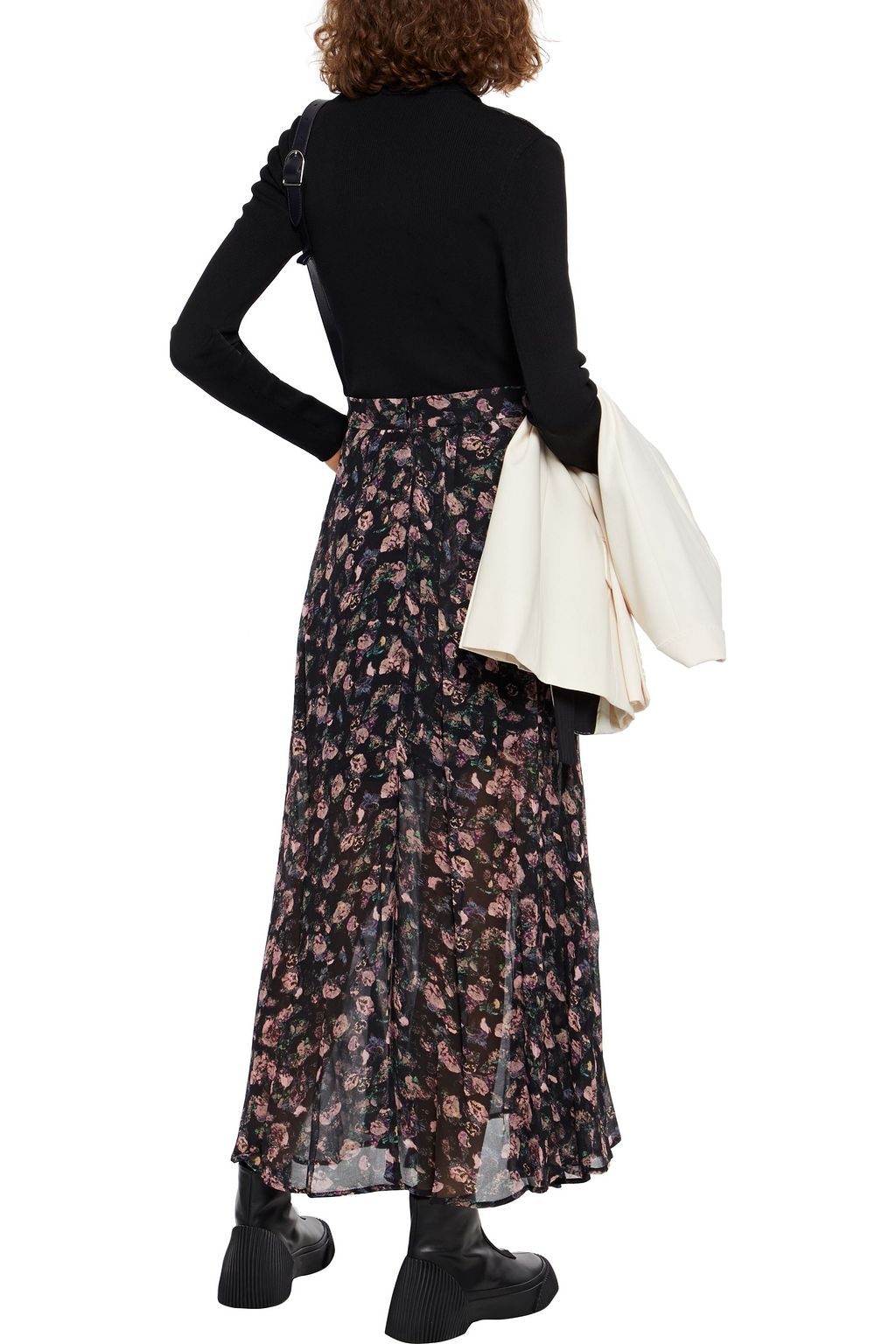 IRO Diamond gathered floral-print georgette maxi skirt