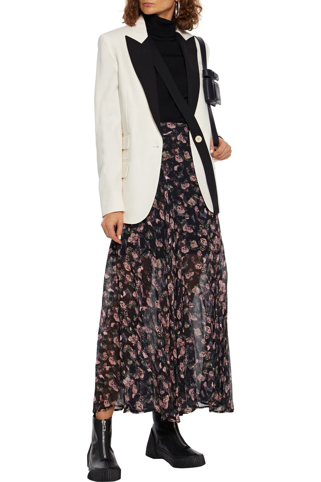 IRO Diamond gathered floral-print georgette maxi skirt