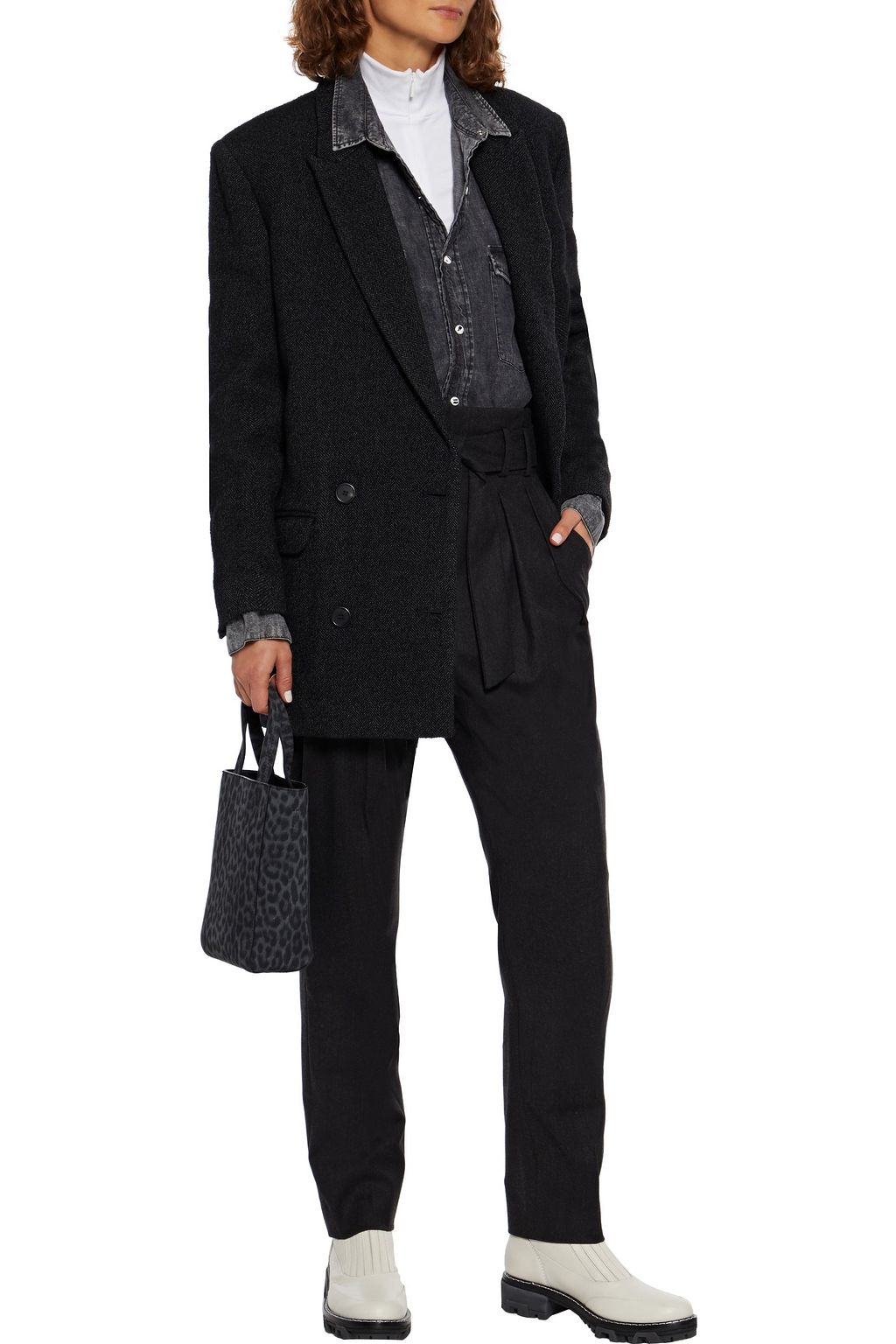 IRO Achasa double-breasted herringbone bouclé blazer