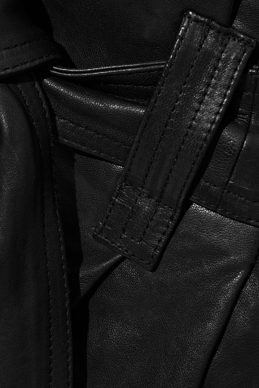 IRO Bolsy belted pleated leather mini skirt