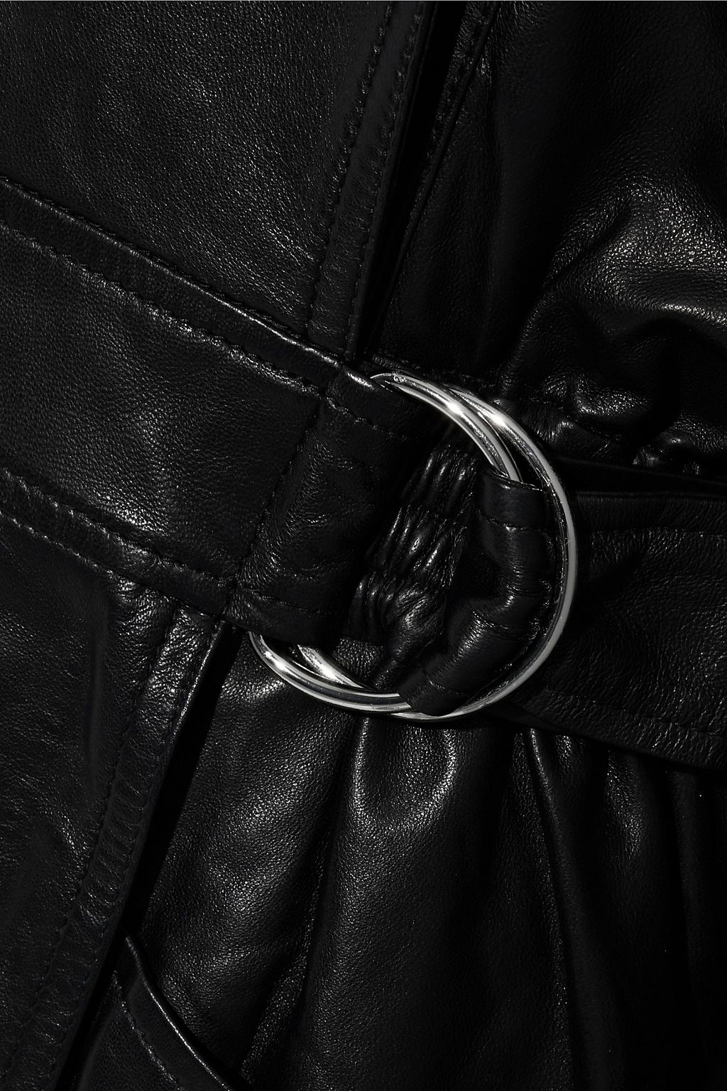 IRO Dagorn wrap-effect leather playsuit