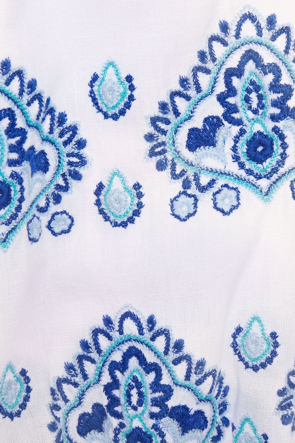 MELISSA ODABASH Audrey embroidered cotton-voile midi dress