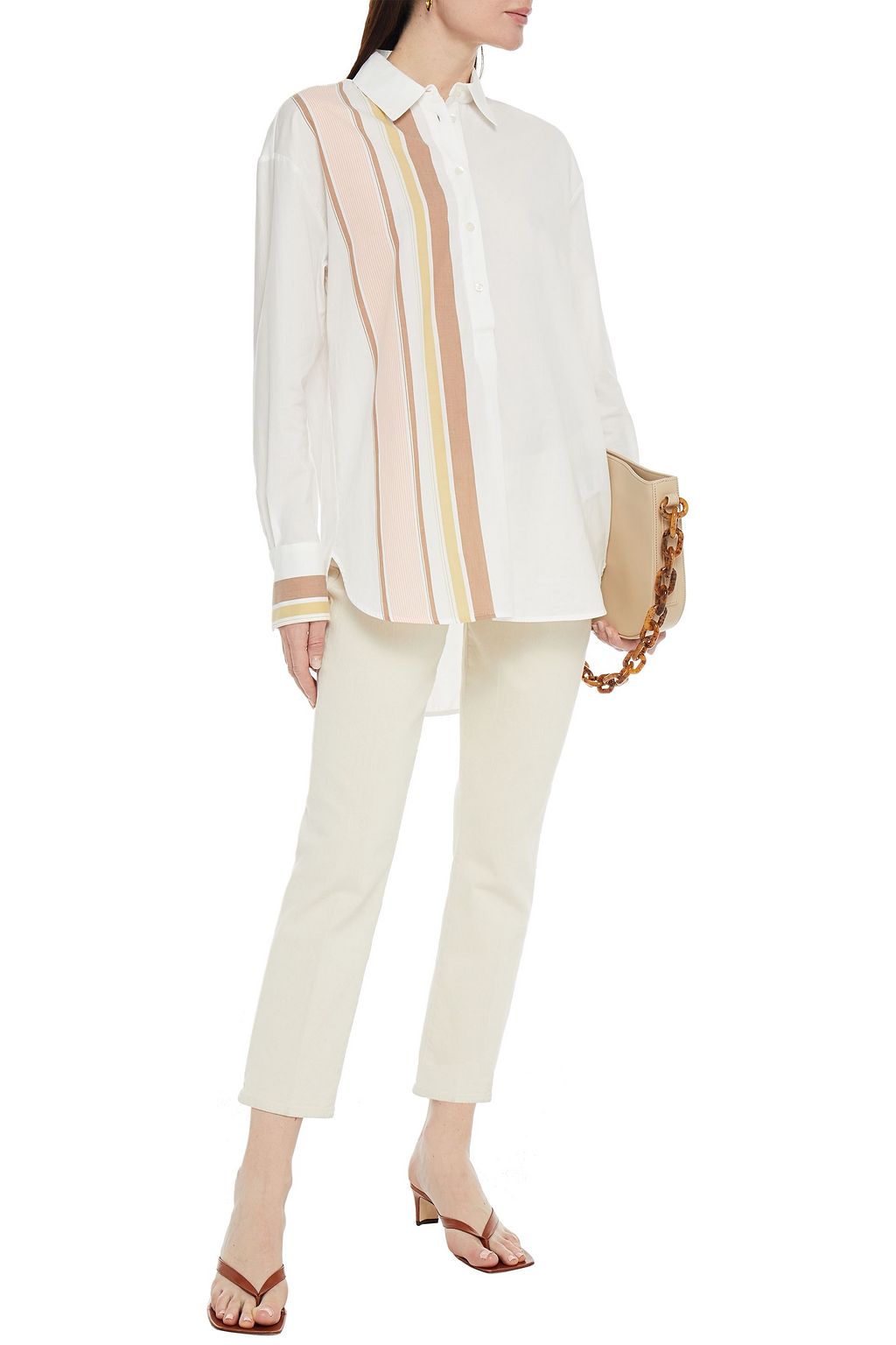 VICTORIA, VICTORIA BECKHAM Striped cotton-poplin shirt