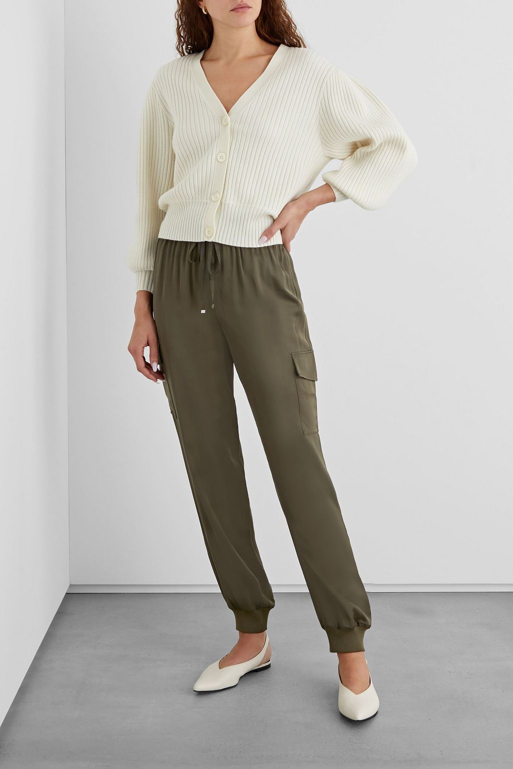 IRIS & INK Chelsea ribbed wool-blend cardigan