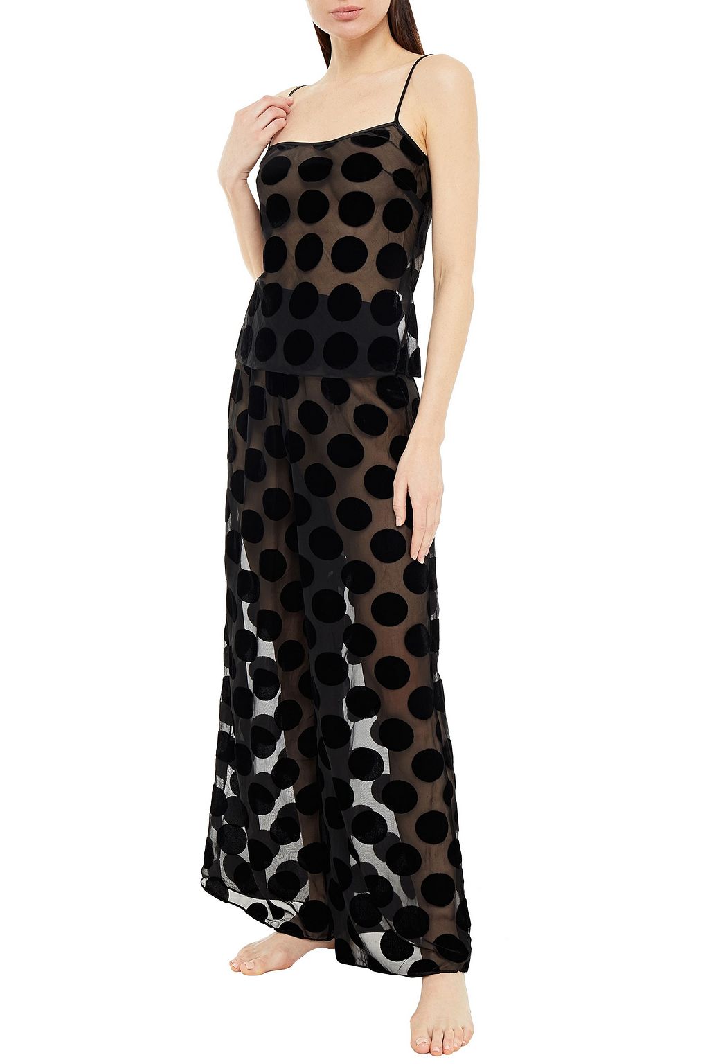 MYLA Polka-dot devoré-velvet camisole
