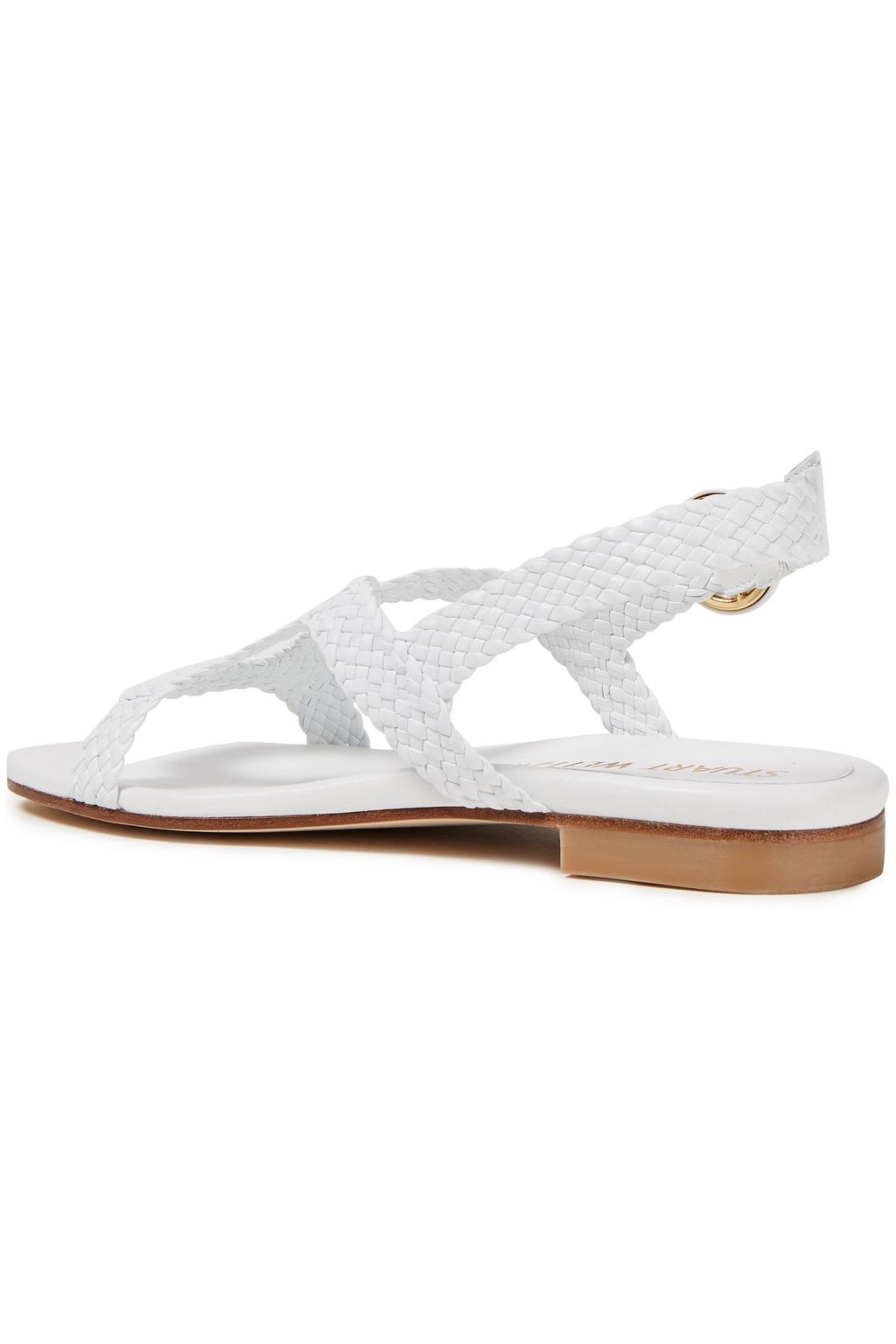 STUART WEITZMAN Teodora braided metallic leather sandals