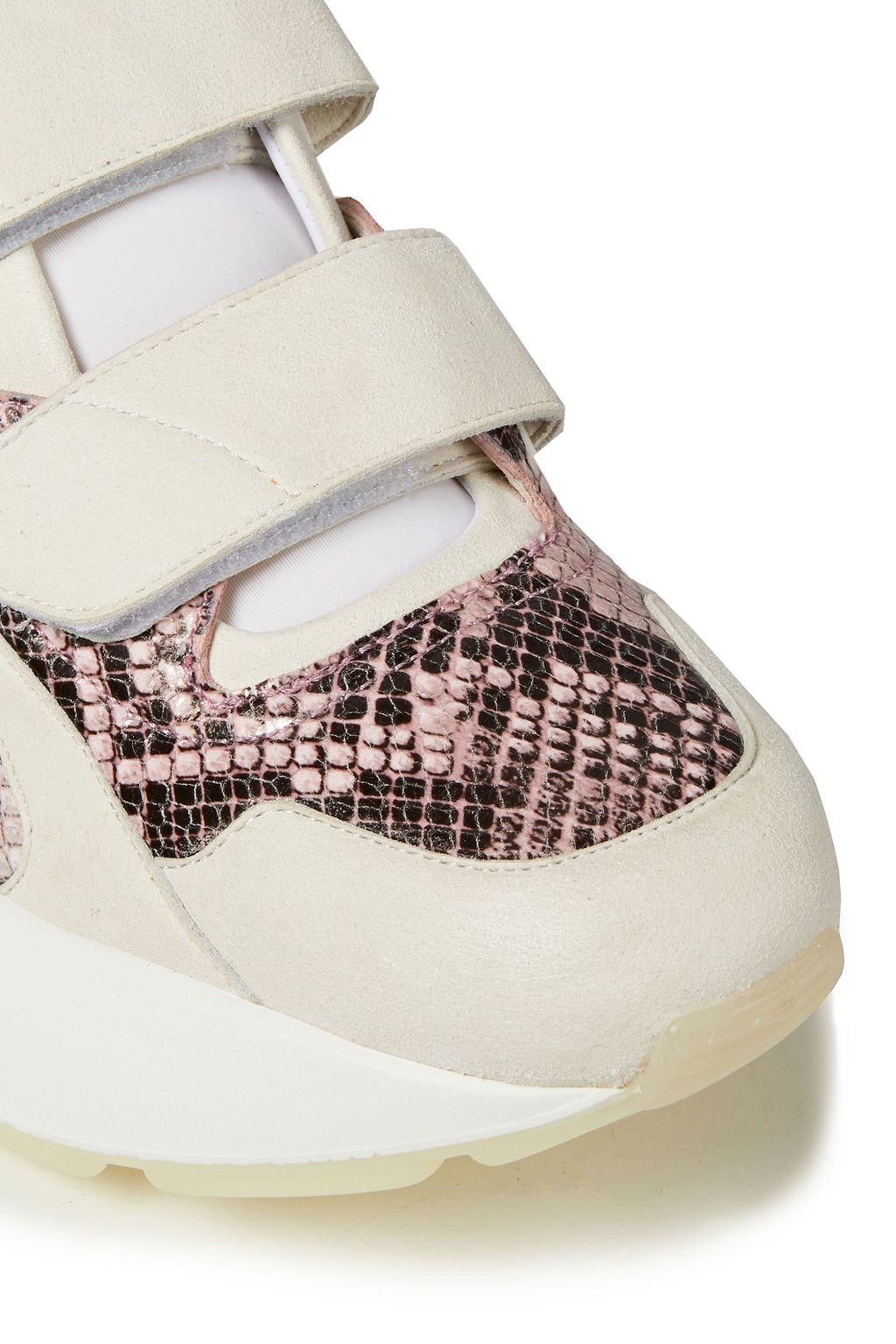 STELLA MCCARTNEY Eclypse faux suede and snake-effect leather sneakers