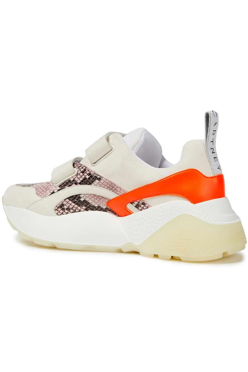 STELLA MCCARTNEY Eclypse faux suede and snake-effect leather sneakers