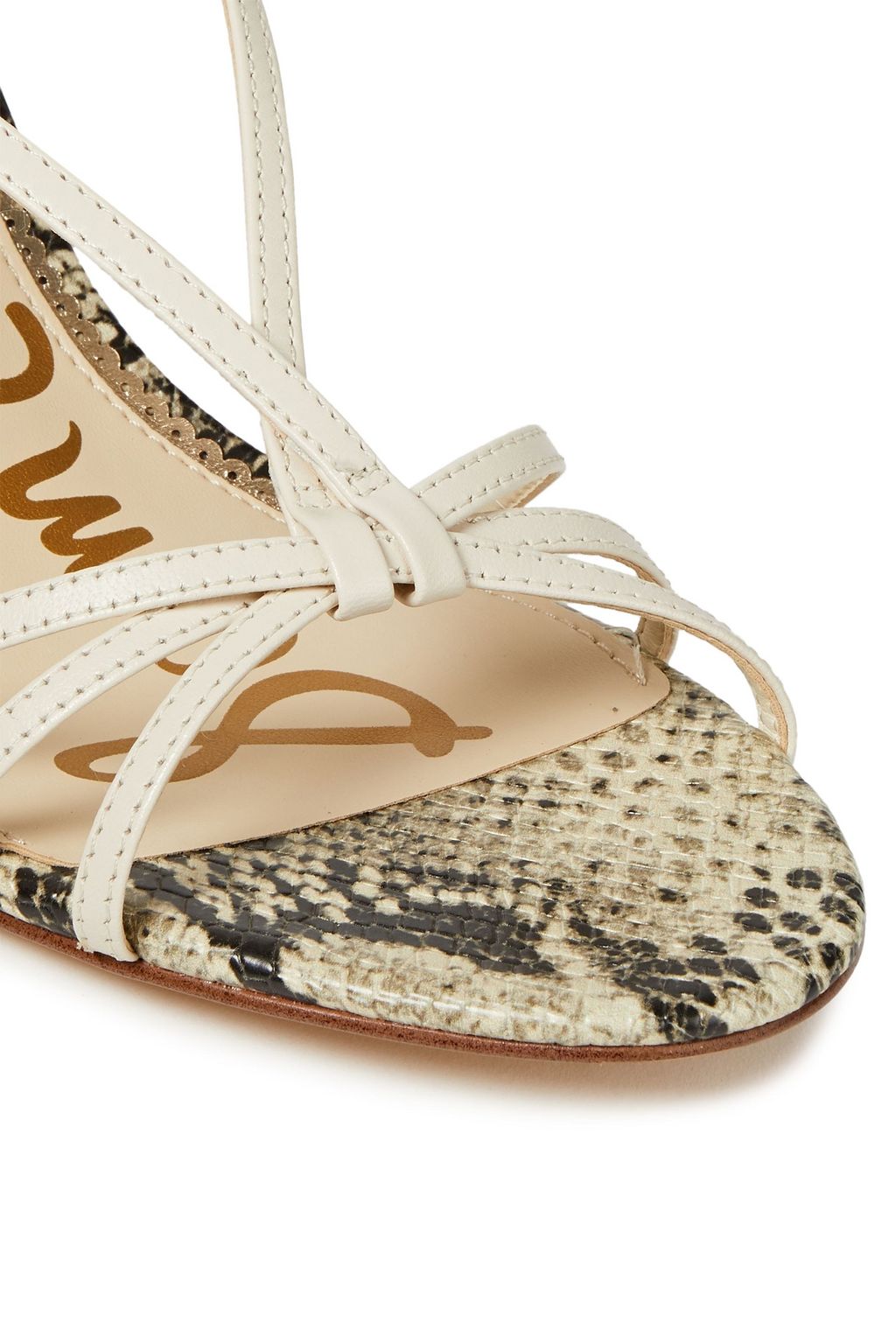 SAM EDELMAN Pippa smooth and snake-effect leather sandals