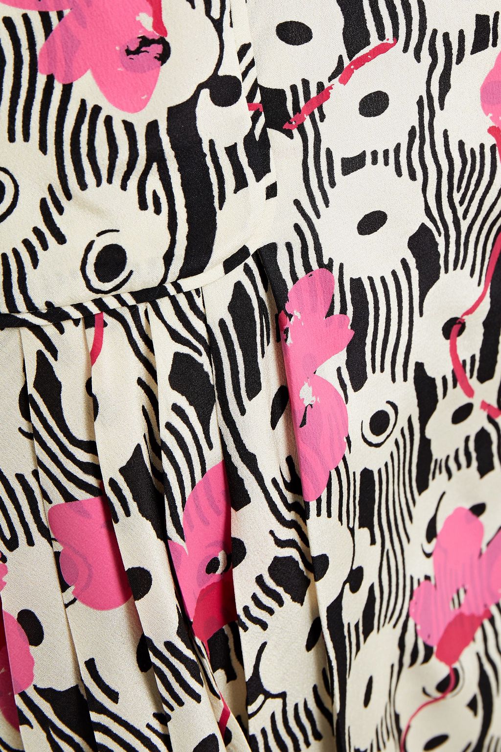 VALENTINO GARAVANI Pleated printed silk crepe de chine skirt