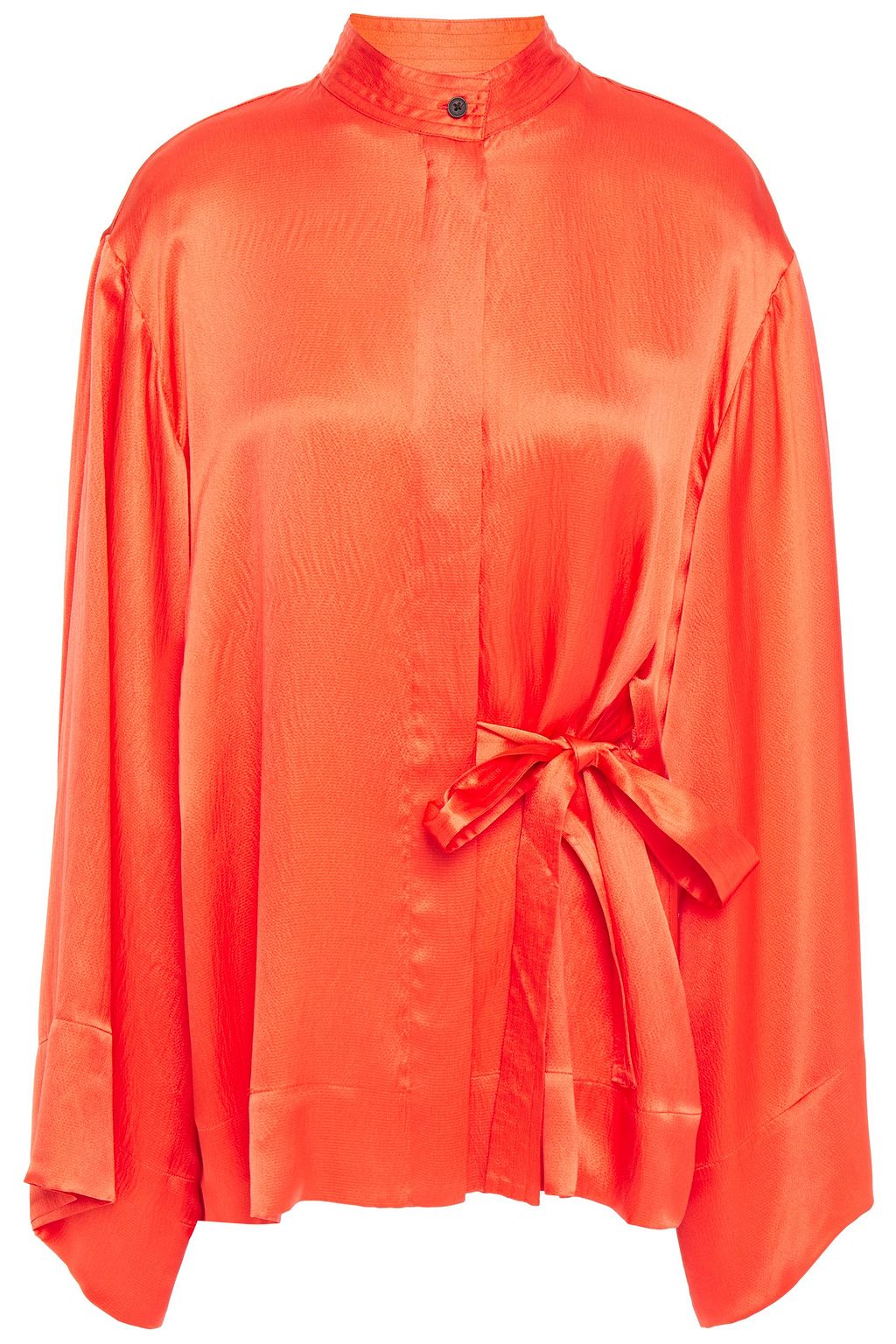 orange satin blouse