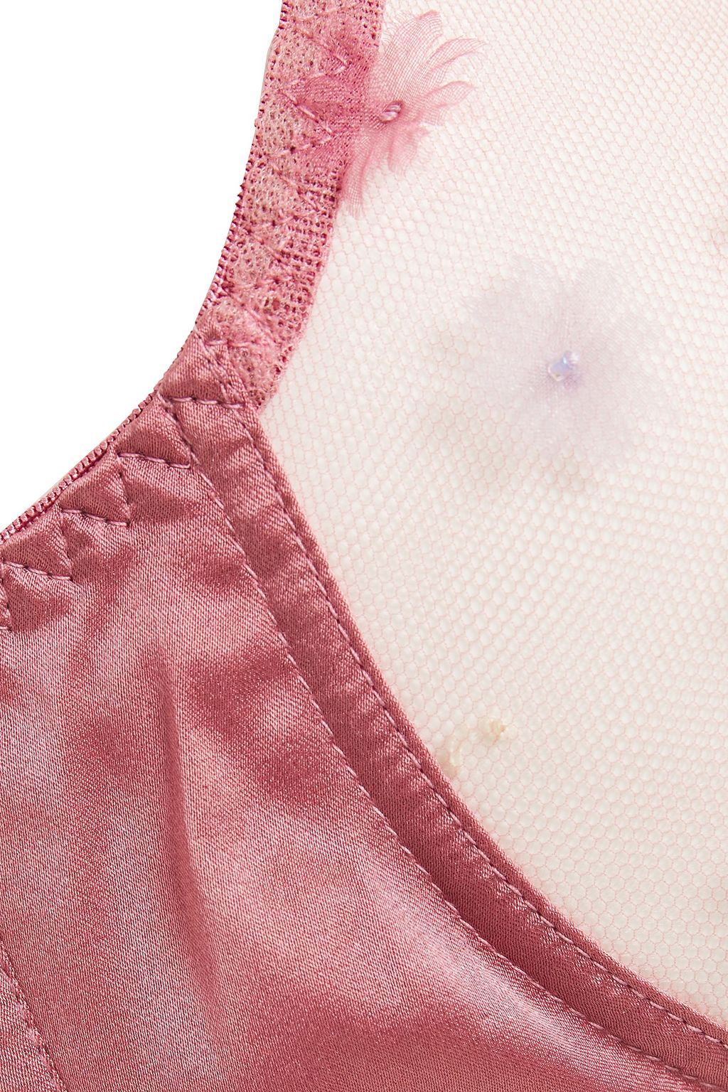 MYLA Elder Gardens floral-appliquéd silk-blend tulle and satin soft-cup bra
