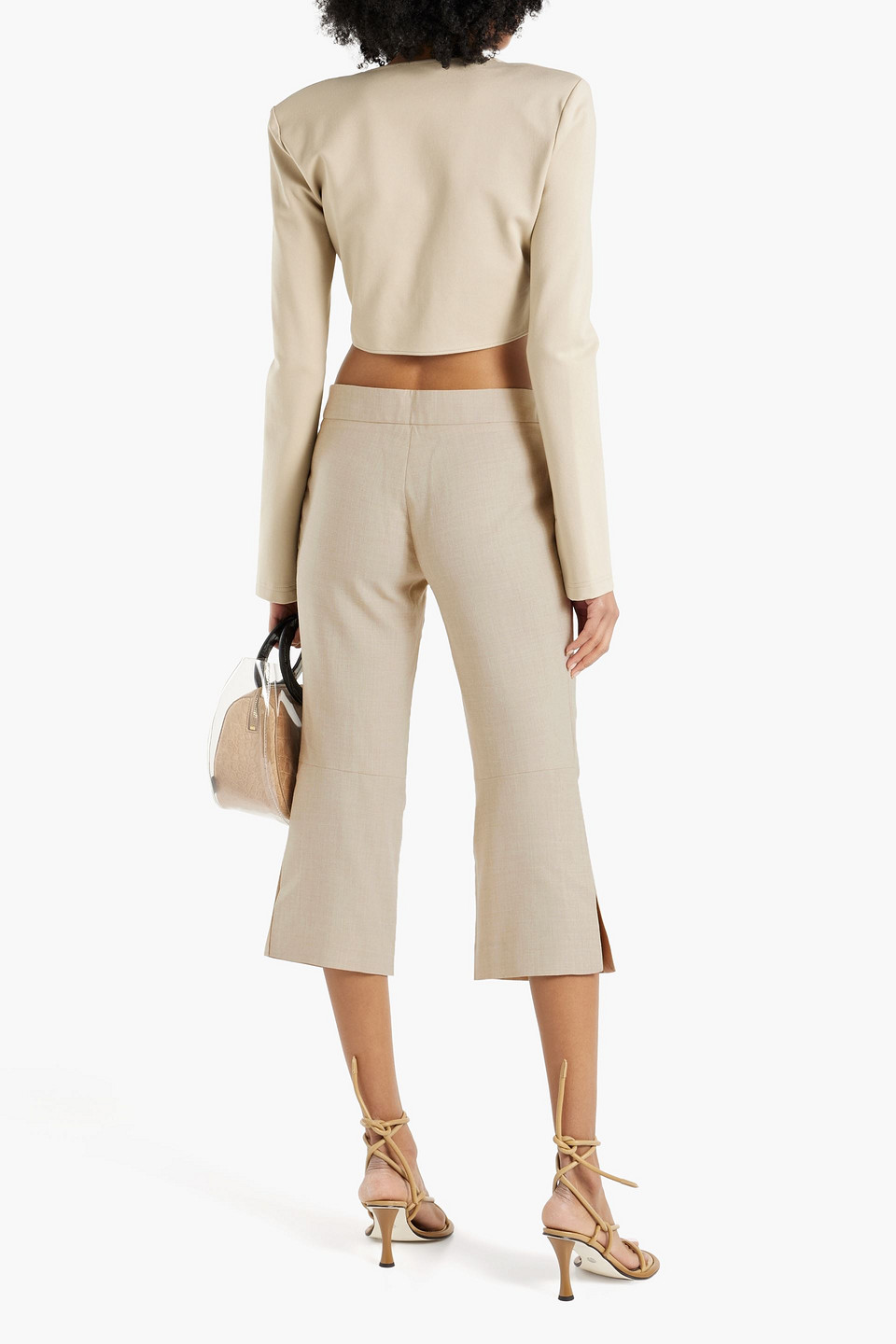 Shop Ioannes Racing Woven Kick-flare Pants In Beige