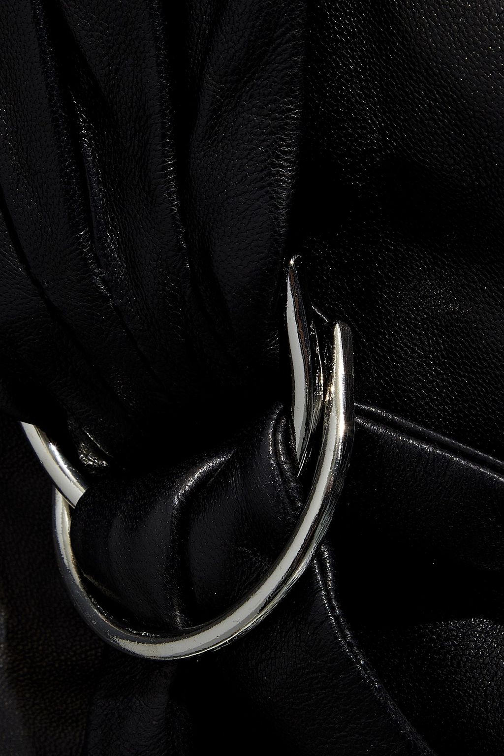 IRO Dybal wrap-effect belted leather mini skirt