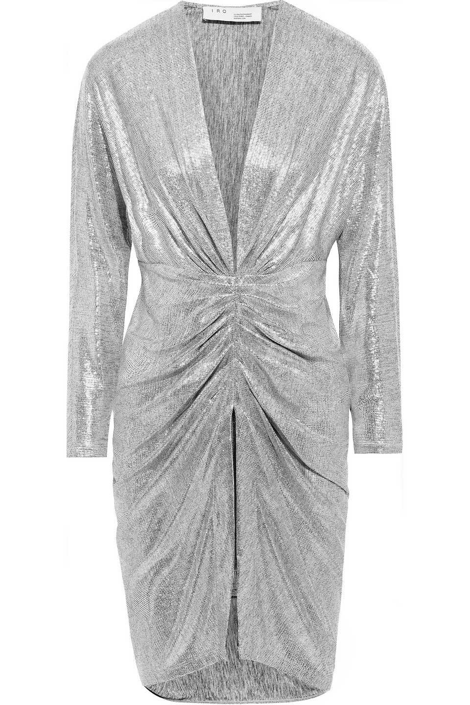 iro - cilty ruched metallic textured stretch-jersey mini dress - metallic - fr 40