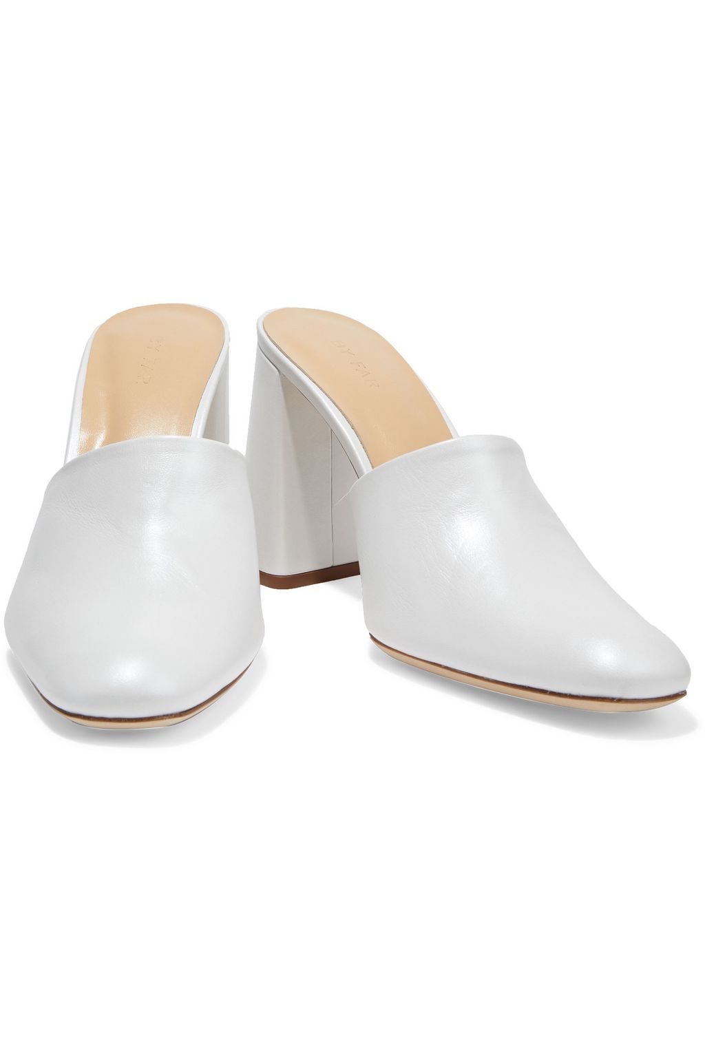 BY FAR Nina textured-leather mules
