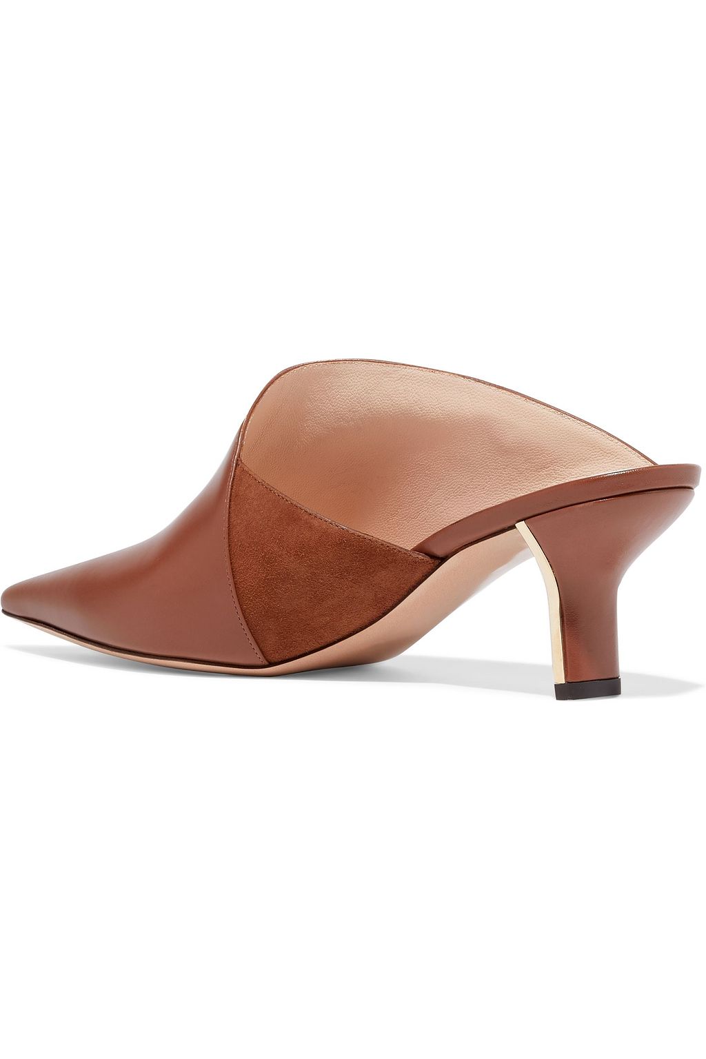NICHOLAS KIRKWOOD Leeloo suede-trimmed leather mules