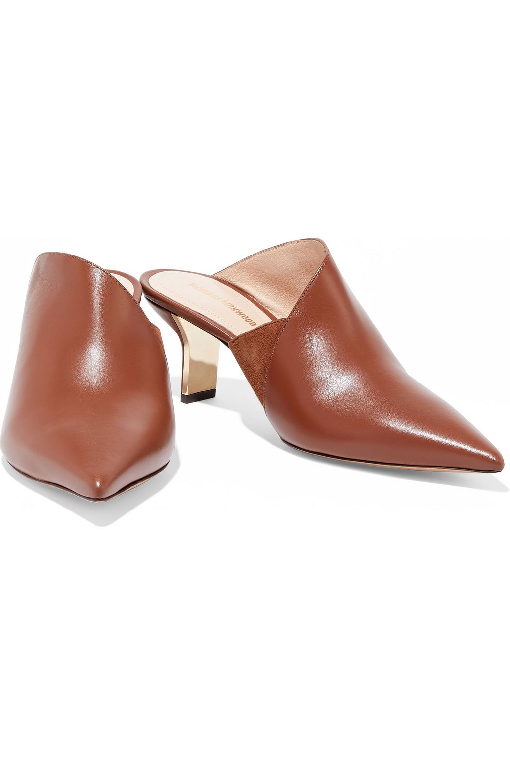 NICHOLAS KIRKWOOD Leeloo suede-trimmed leather mules