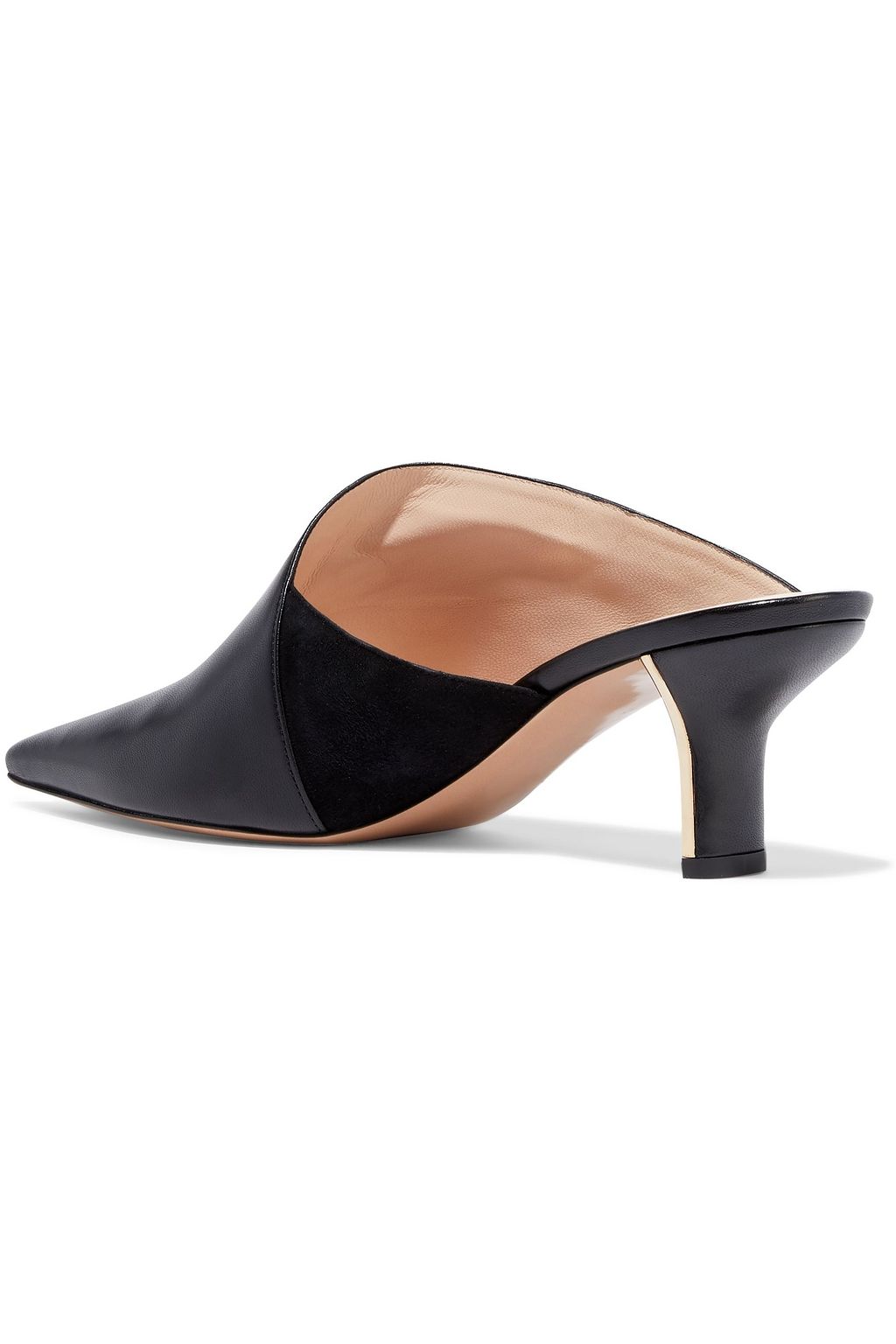 NICHOLAS KIRKWOOD Leeloo suede-trimmed leather mules