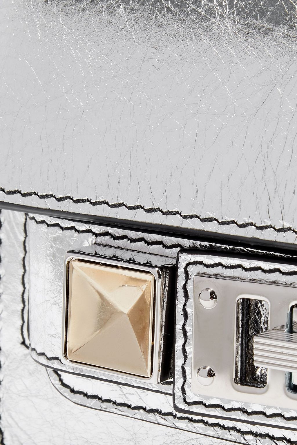 PROENZA SCHOULER PS11 micro convertible metallic cracked-leather belt bag