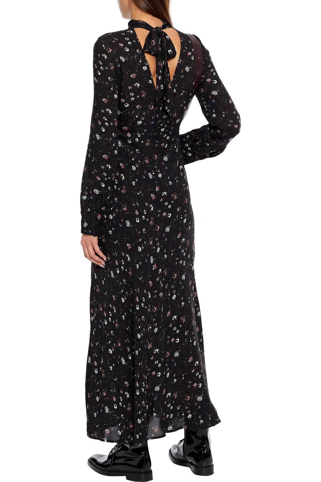 IRO Casual tie-neck floral-print twill maxi dress