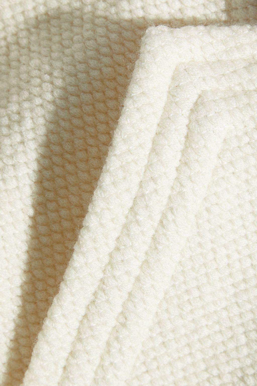 IRO Awa belted leather-trimmed bouclé-knit wool-blend jacket