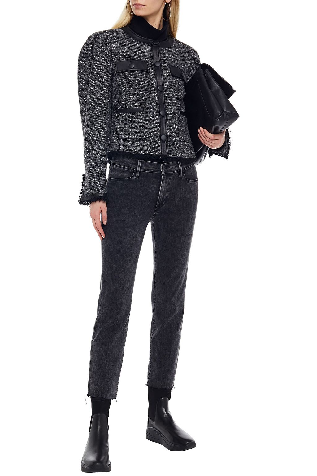 FRAME Cropped mid-rise slim-leg jeans