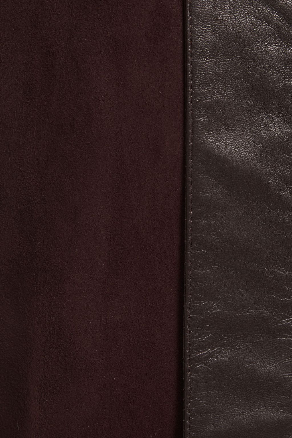 THE ROW Belted leather-trimmed suede midi skirt