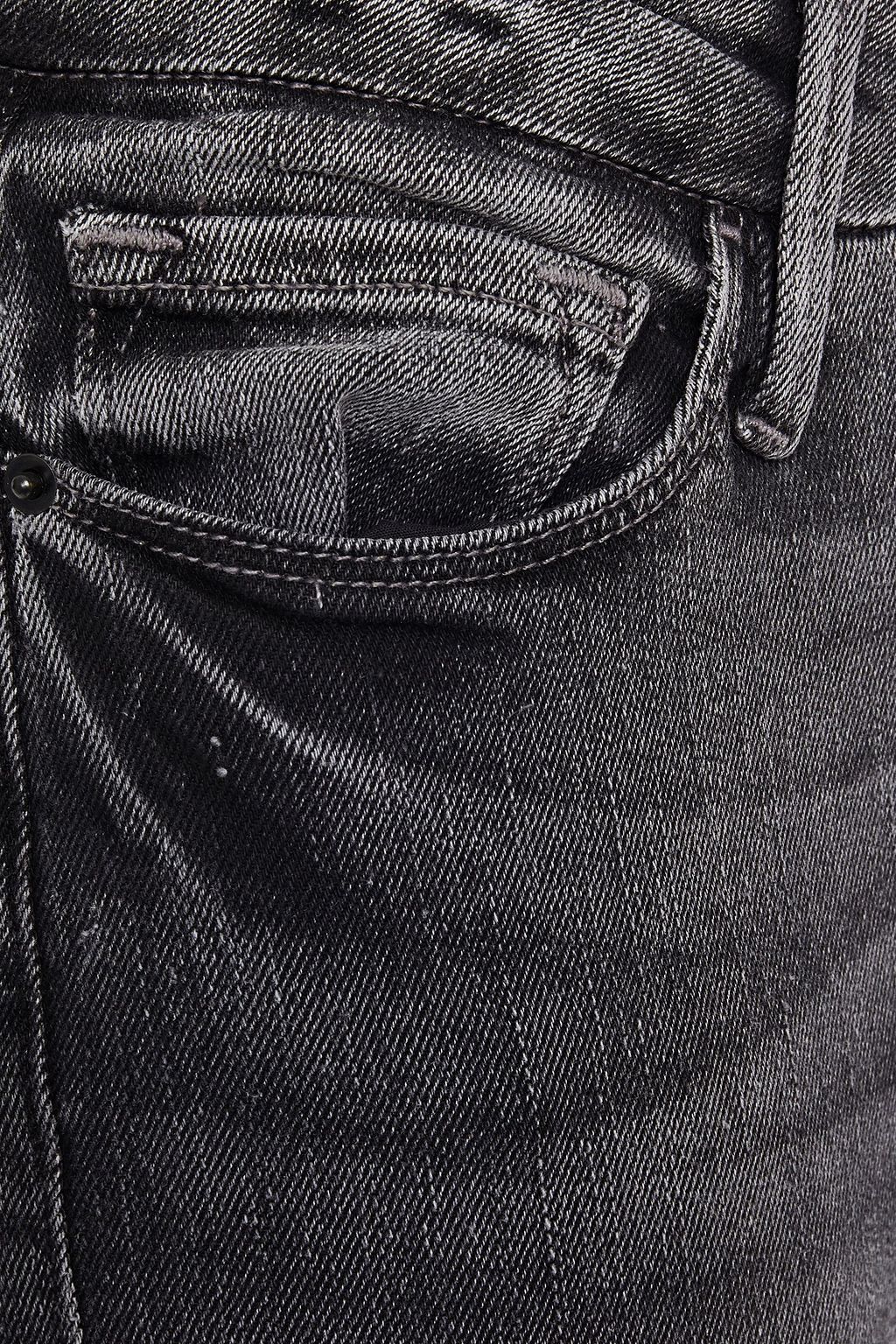 FRAME Faded high-rise kick flare jeans