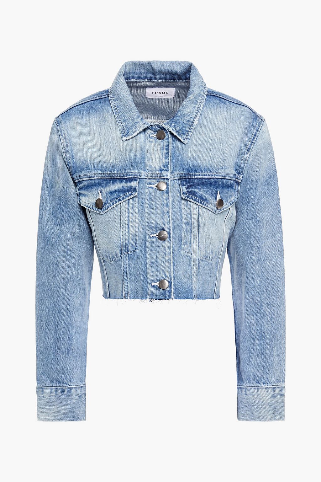 Mid Denim Cropped Denim Jacket Sale Up To 70 Off The Outnet Frame The Outnet